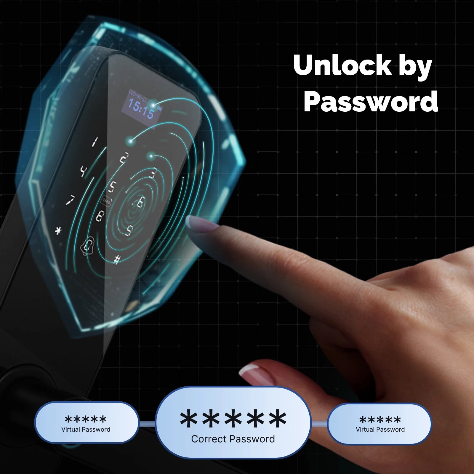 Smart Bluetooth Door Lock – Fingerprint, PIN, Card & App Unlock | Tuya