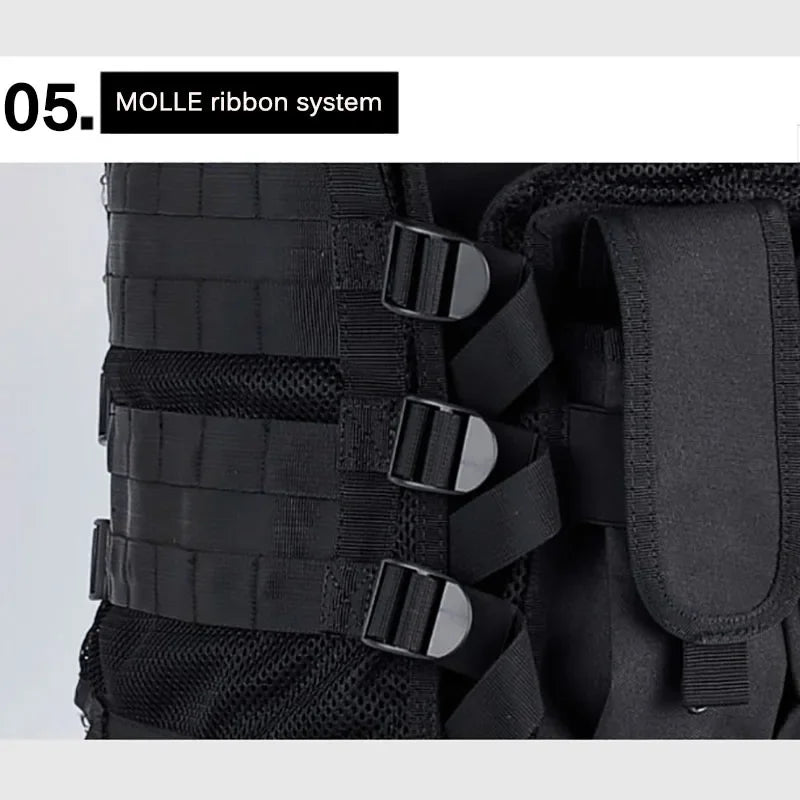 Adjustable Molle Tactical Vest Combat Body Armor Vests Security Guard Hunting Army Outdoor CS War Game Airsoft Training Jacket