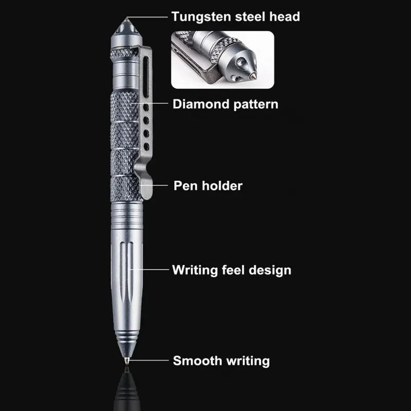 Multifunctionalmetalmilitarytacticalpenballpointpensemergencyglassbreakerselfdef...