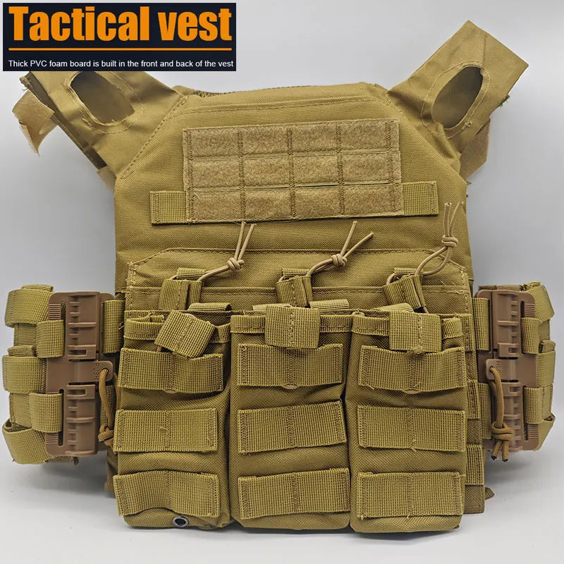 Newjpctacticalvestquickreleasebuckletriplemagazinepouchhuntingcarrierairsoftacce...
