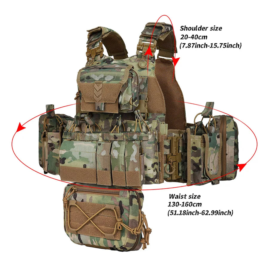 YAKEDA Camouflage Training Vest Outdoor CS Training Vest Multi functional Vest