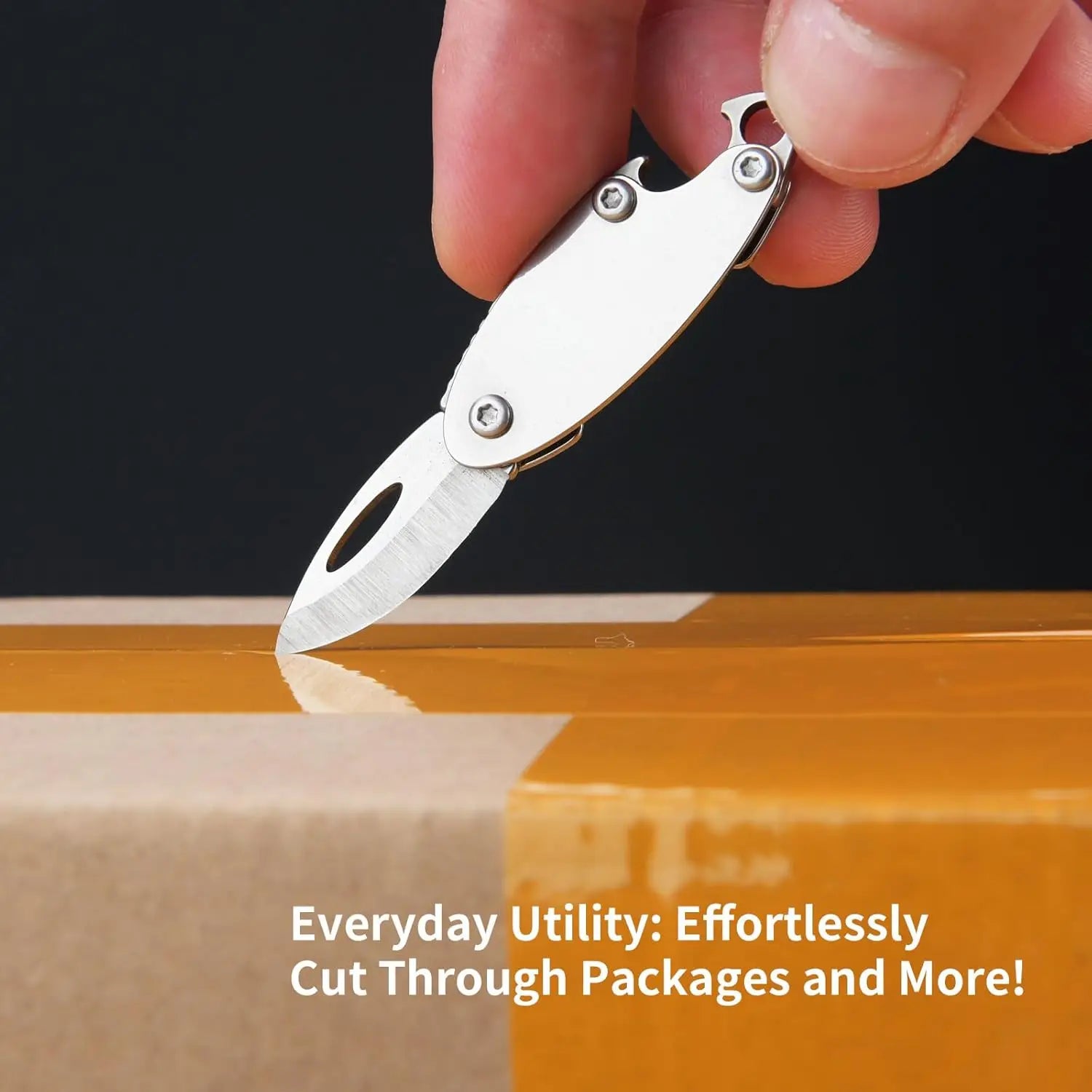 Mini portable olive-shaped multi-functional outdoor EDC tool keychain, a perfect unboxing tool for daily family use