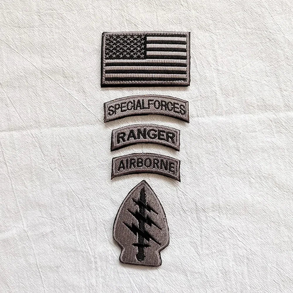 Setspecialforcesmoralebadgeembroideryhooklooppatchusflagrangertabmilitaryemblemf...