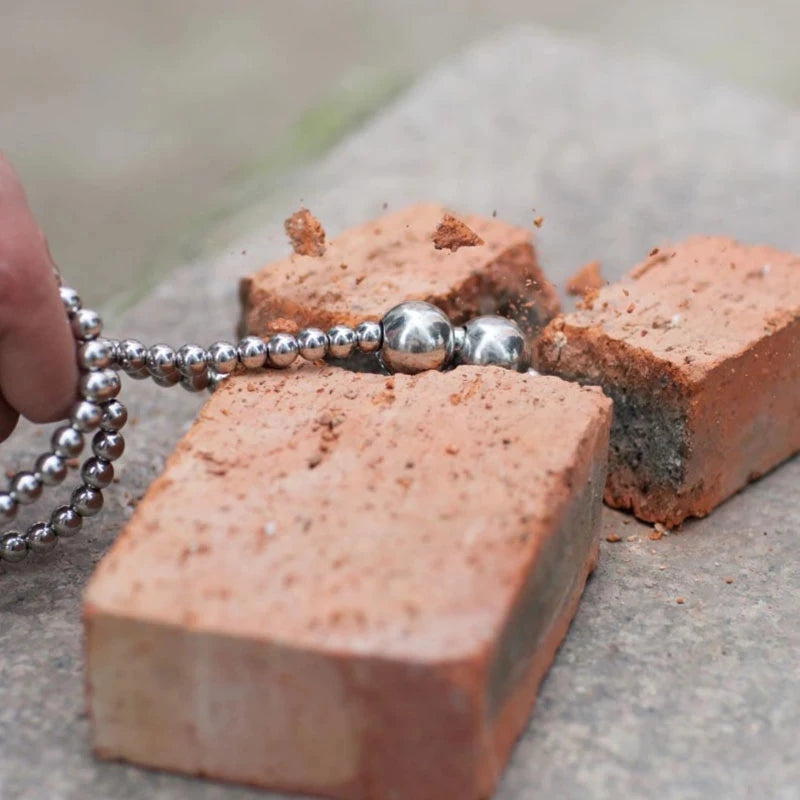 Stainless Steel Ball Self-Defense Bracelet & Whip – EDC Necklace, Car Pendant